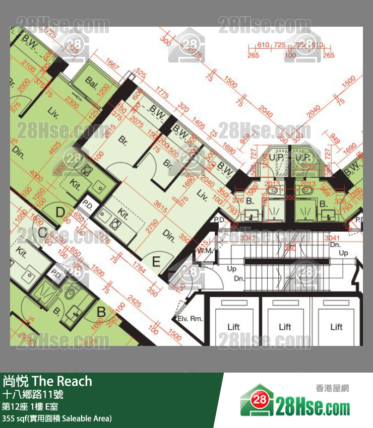 尚悅 第12座 1樓 E室 平面圖
