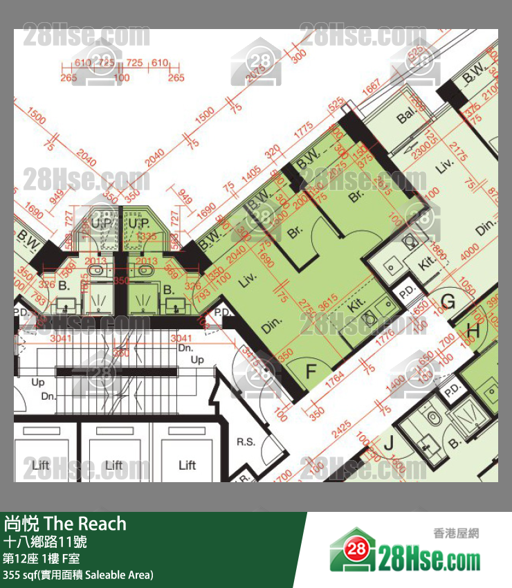 尚悅 第12座 1樓 F室 平面圖