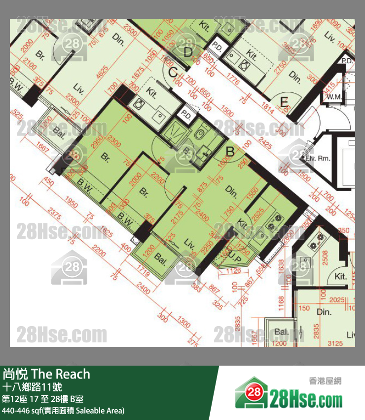尚悅 第12座 18樓 B室 平面圖