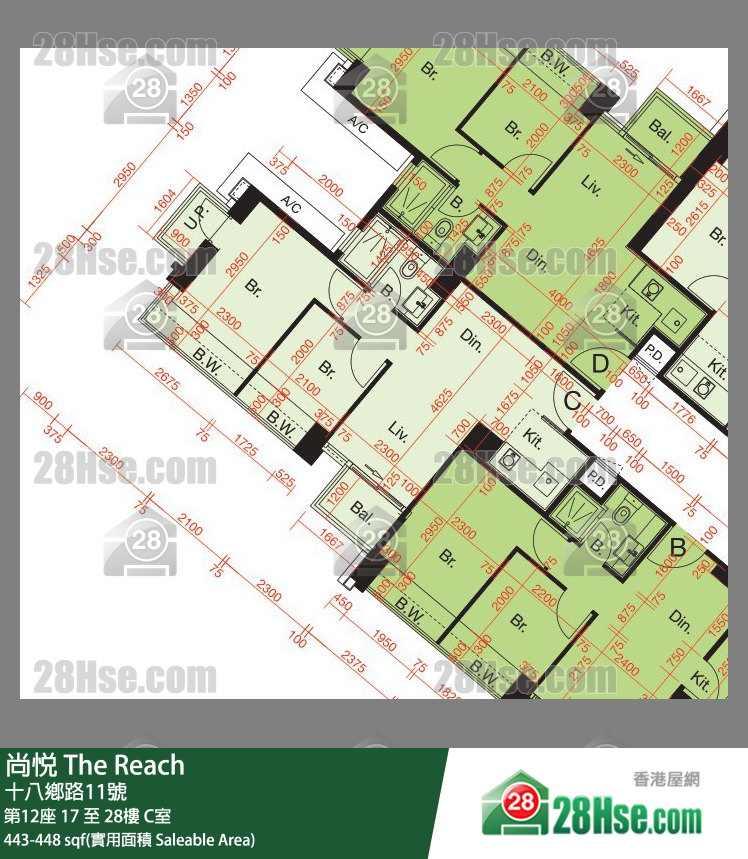 尚悅 第12座 22樓 C室 平面圖
