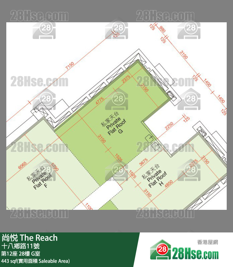 尚悅 第12座28樓 G室 平面圖