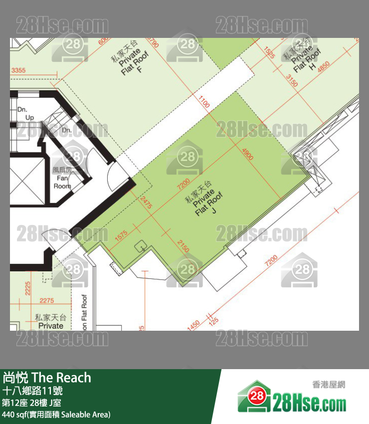 尚悅 第12座 28樓 J室 平面圖