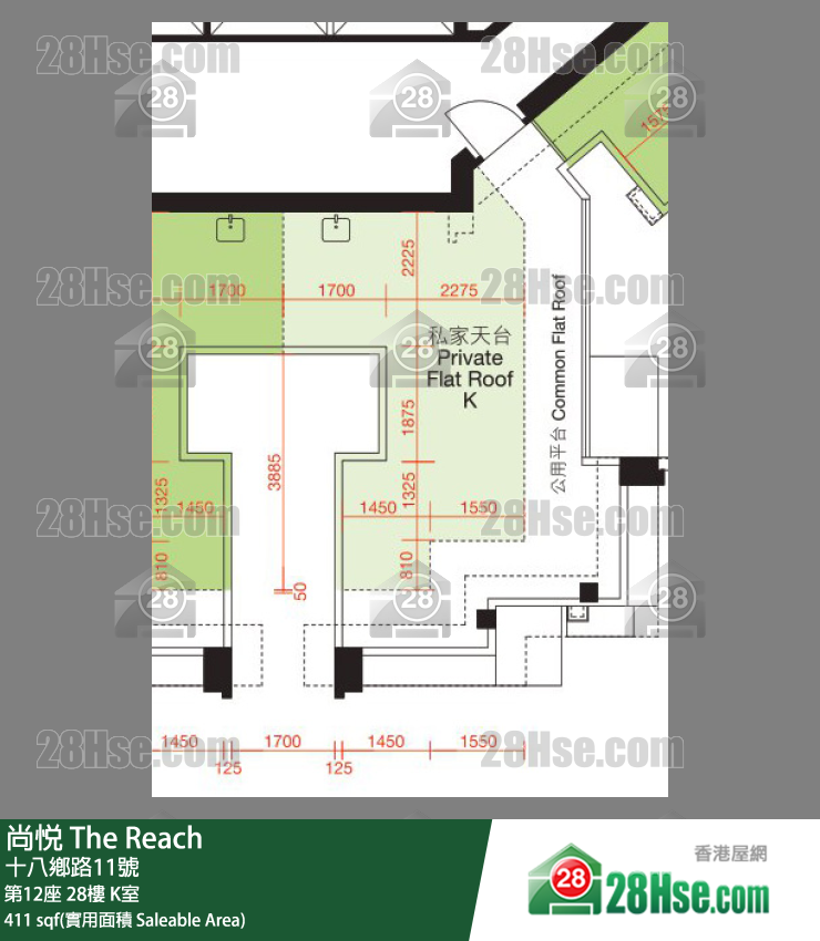 尚悅 第12座 28樓 K室 平面圖