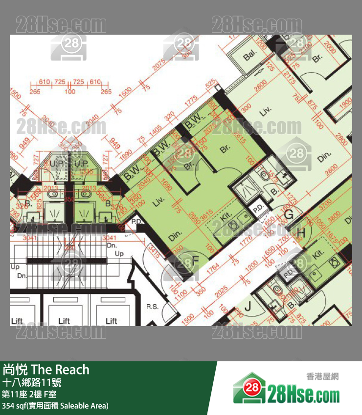 尚悅 第11座2樓 F室 平面圖