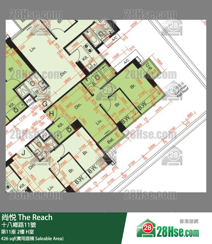 尚悅 第11座 2樓 H室 平面圖