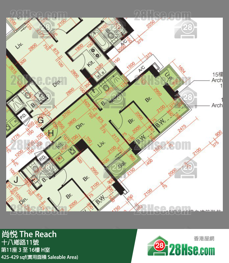 尚悅 第11座 3樓 H室 平面圖