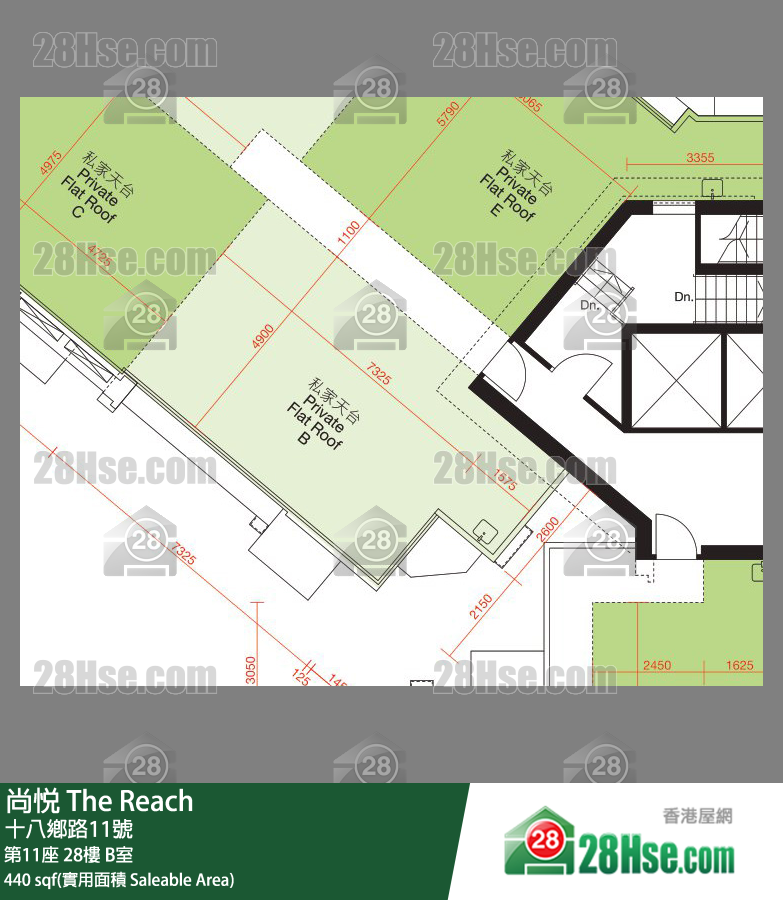 尚悅 第11座28樓 B室 平面圖