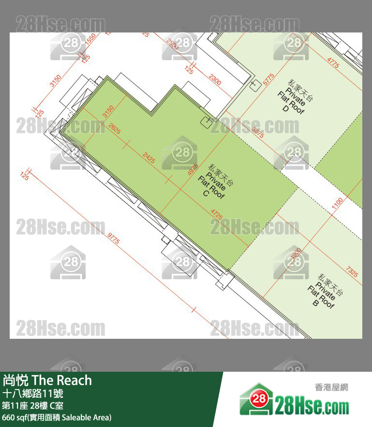 尚悅 第11座28樓 C室 平面圖