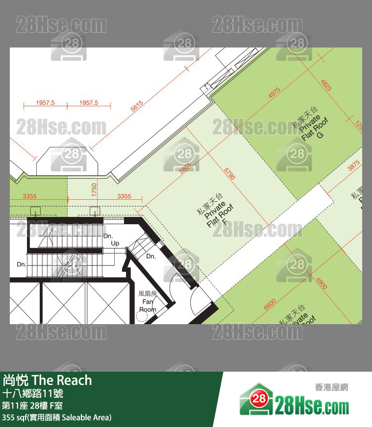 尚悅 第11座28樓 F室 平面圖