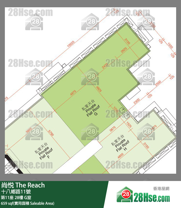 尚悅 第11座 28樓 G室 平面圖