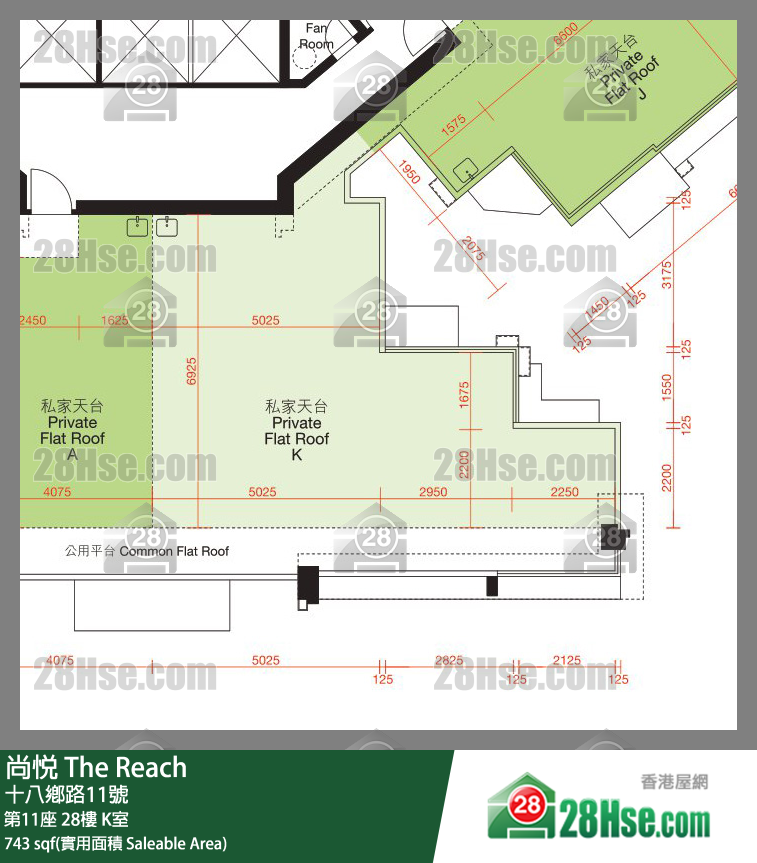 尚悅 第11座28樓 K室 平面圖