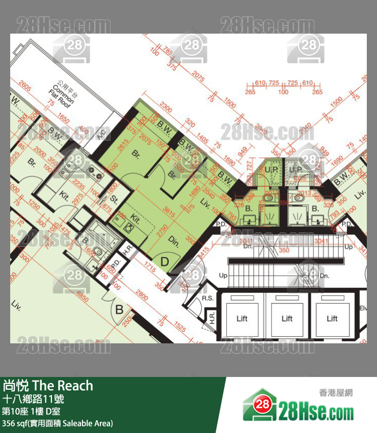 尚悅 第10座1樓 D室 平面圖