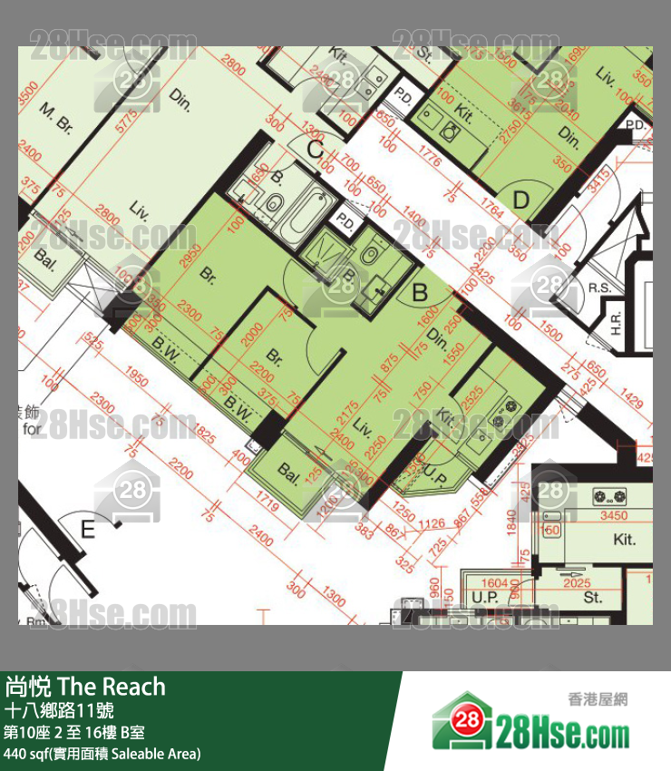 尚悦 单位平面图(由 28Hse 提供)