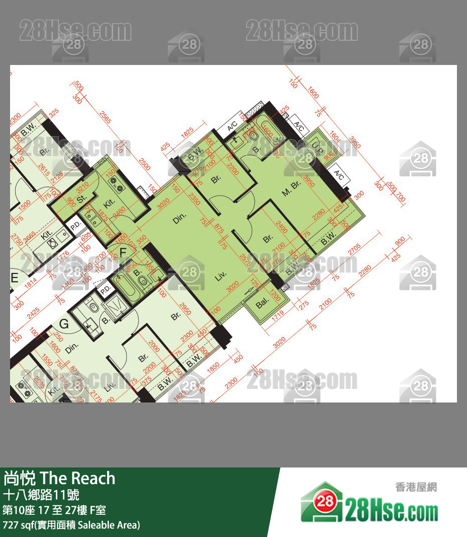 尚悅 第10座 23樓 F室 平面圖