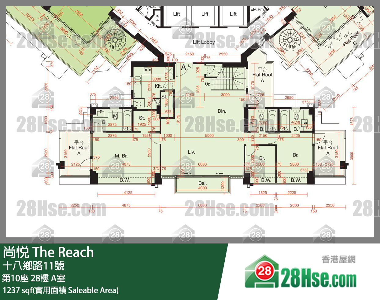 尚悦 单位平面图(由 28Hse 提供)