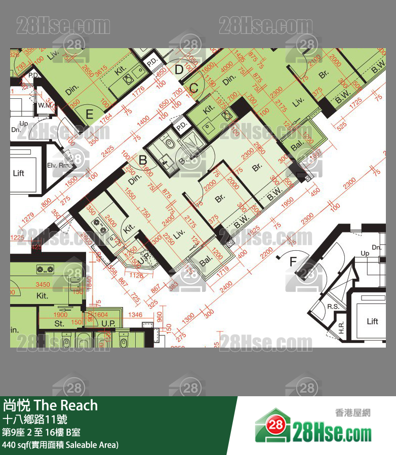 尚悅 第9座15樓 B室 平面圖