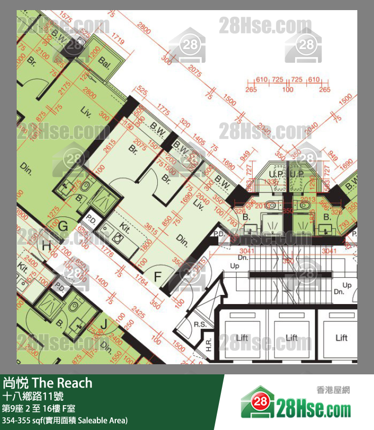 尚悅 第9座 3樓 F室 平面圖