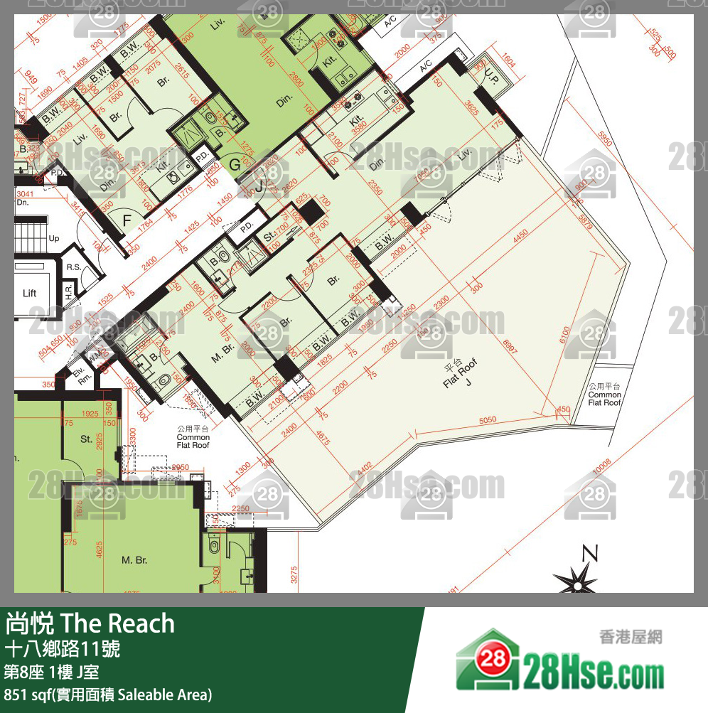 尚悅 第8座1樓 J室 平面圖