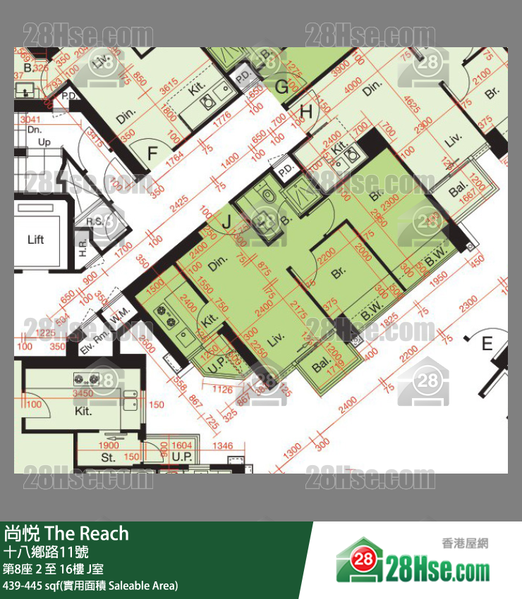 尚悅 第8座 10樓 J室 平面圖