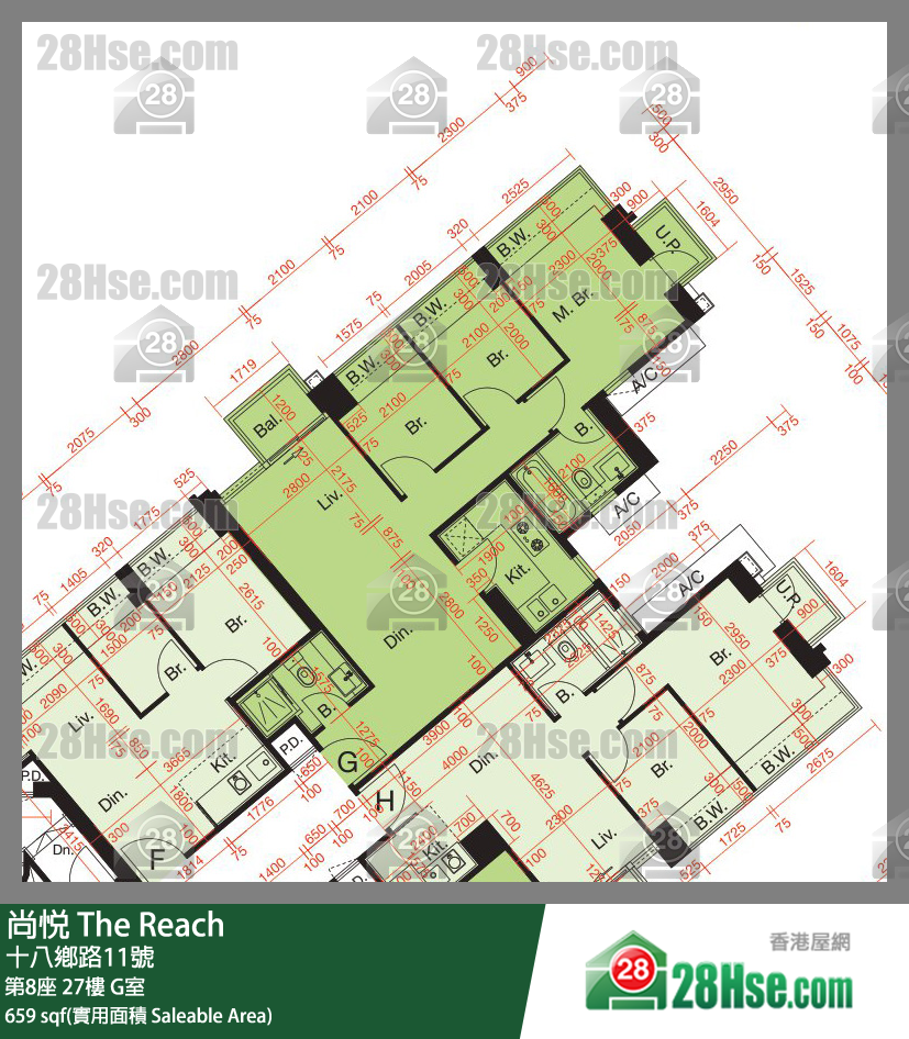 尚悅 第8座27樓 G室 平面圖