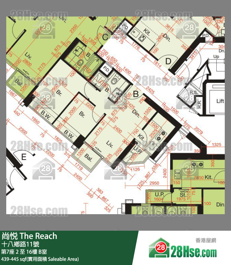尚悅 第7座8樓 B室 平面圖