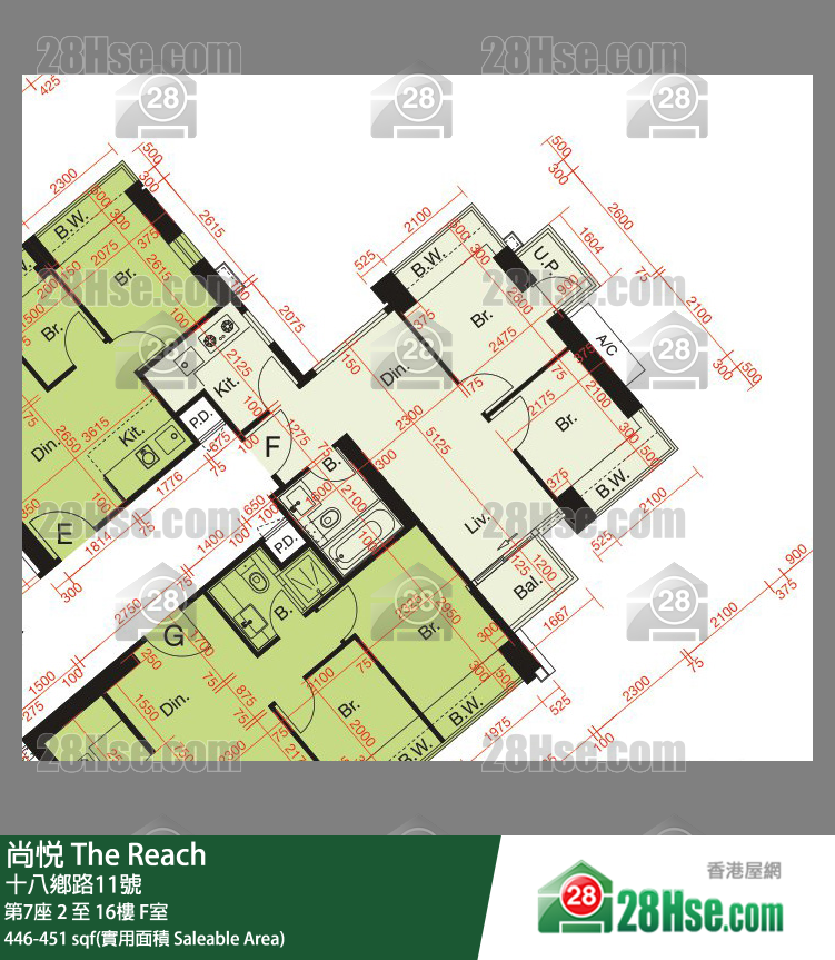 尚悅 第7座 7樓 F室 平面圖