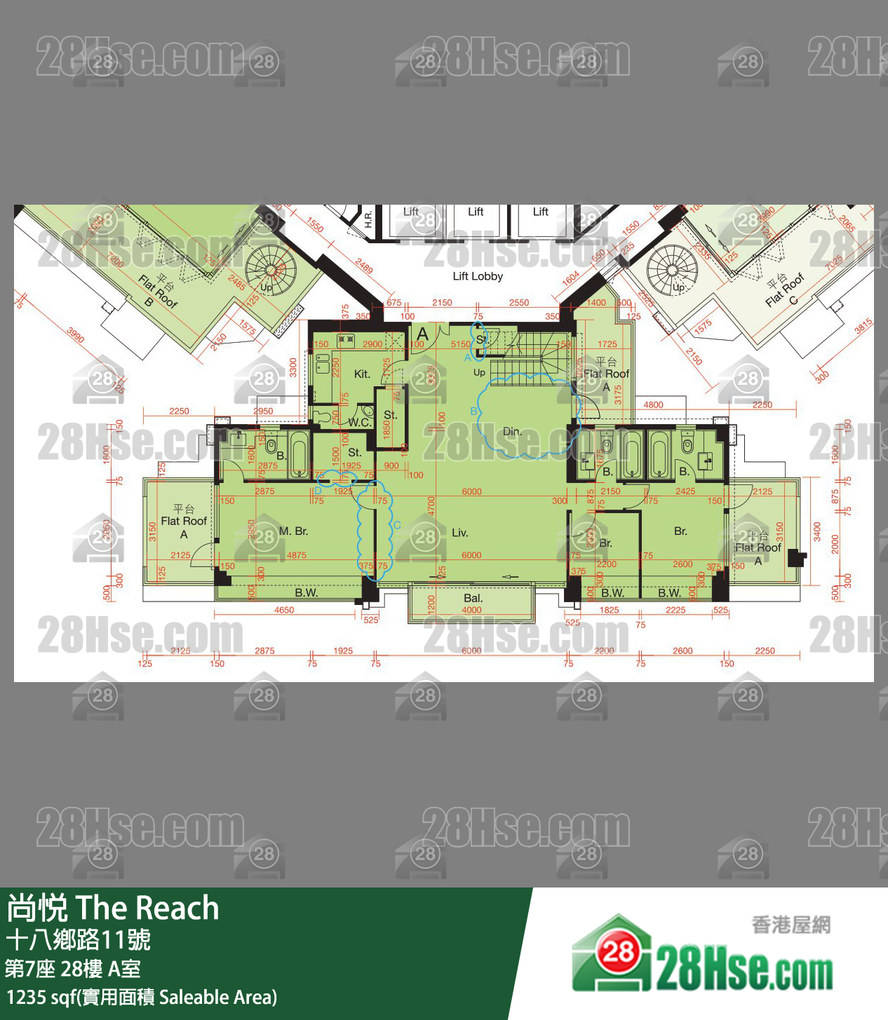 尚悅 第7座 28樓 A室 平面圖