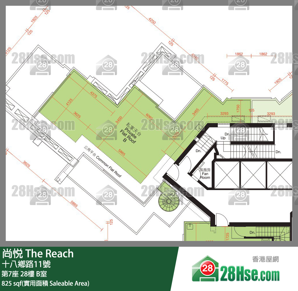 尚悅 第7座28樓 B室 平面圖