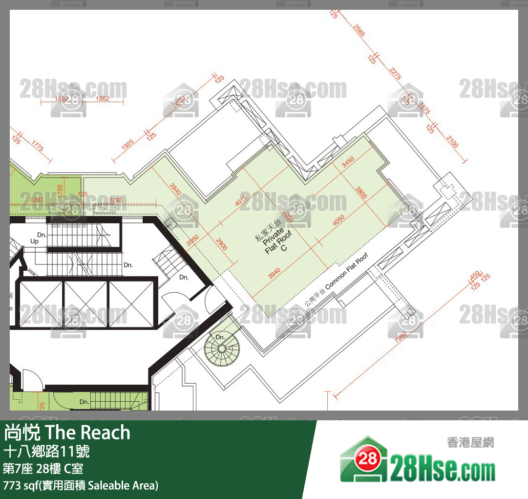 尚悅 第7座 28樓 C室 平面圖