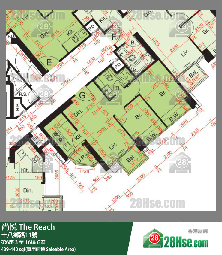 尚悅 第6座16樓 G室 平面圖