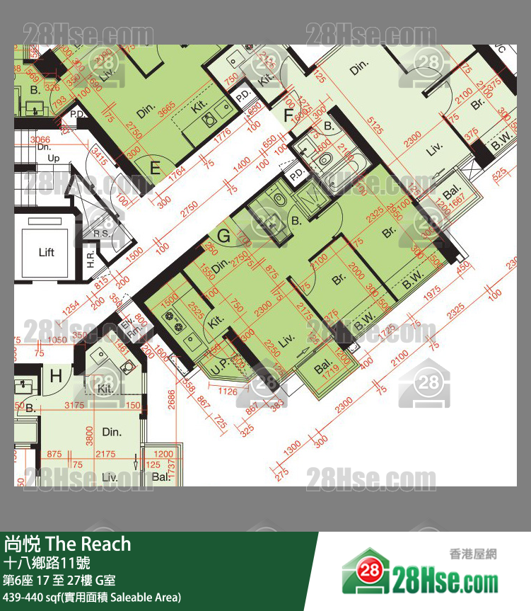 尚悅 第6座 21樓 G室 平面圖
