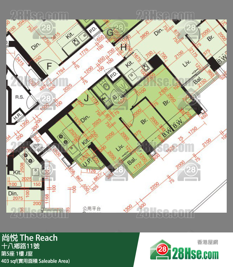 尚悅 第5座1樓 J室 平面圖