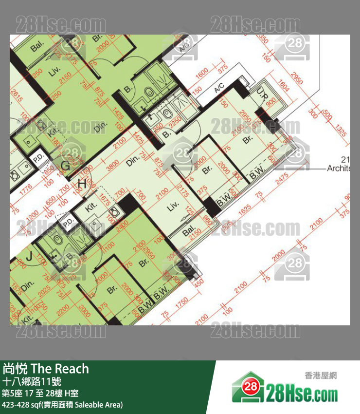尚悅 第5座 27樓 H室 平面圖