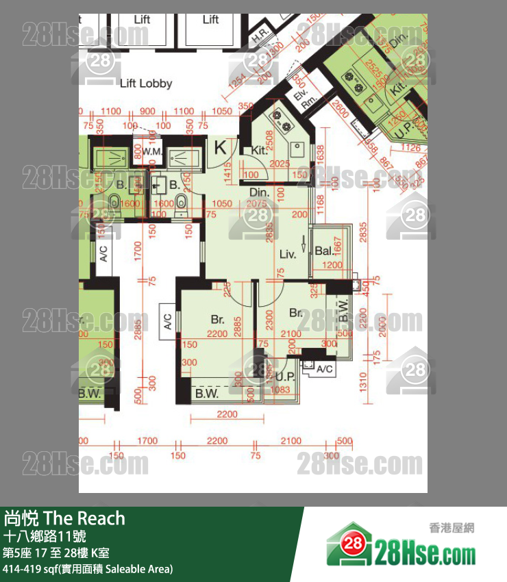 尚悅 第5座26樓 K室 平面圖