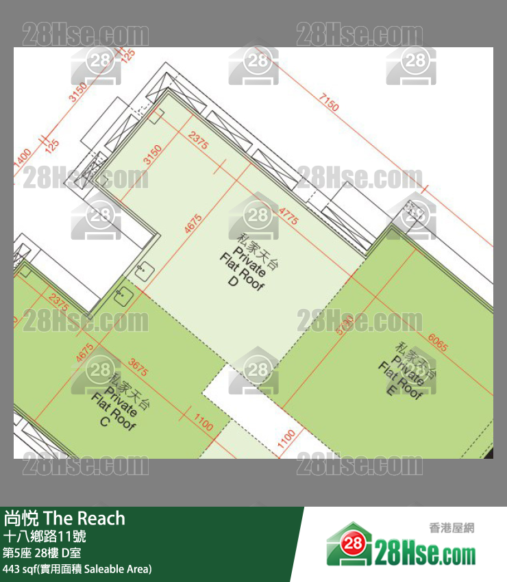尚悅 第5座28樓 D室 平面圖