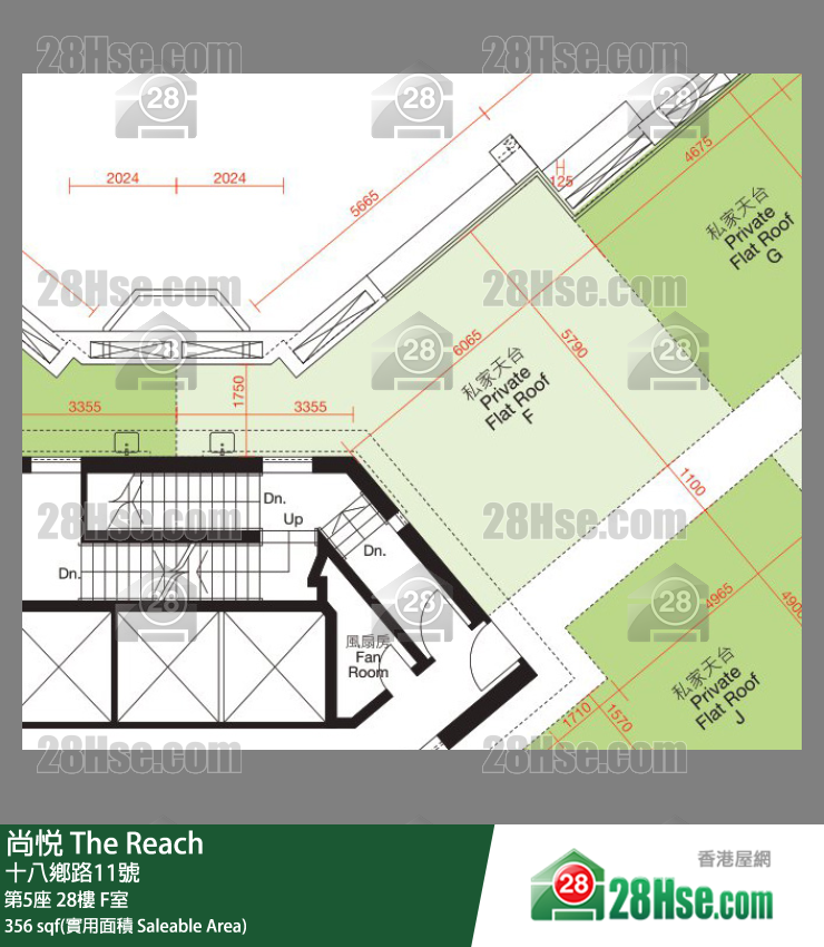 尚悅 第5座 28樓 F室 平面圖