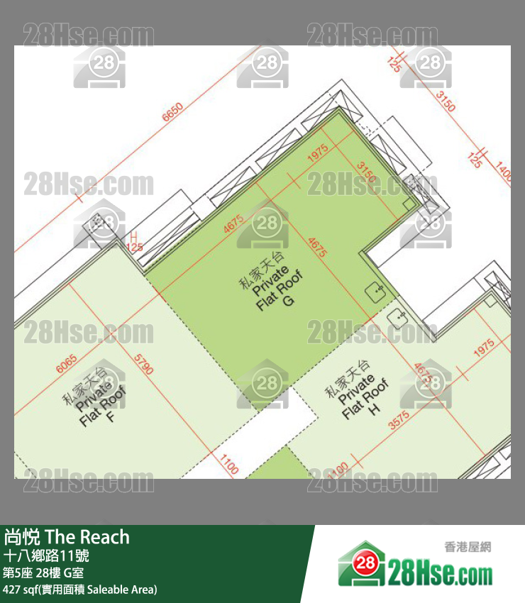 The Reach,  Flat G, 28/f, Tower 5 FloorPlan