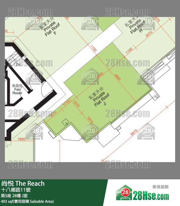 尚悅 第5座28樓 J室 平面圖