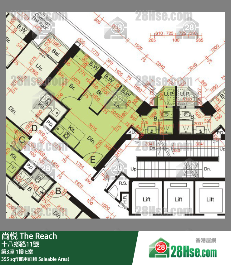 尚悅 第3座 1樓 E室 平面圖