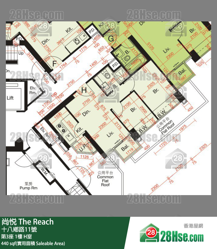 尚悅 第3座 1樓 H室 平面圖