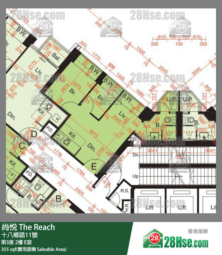 尚悅 第3座 2樓 E室 平面圖