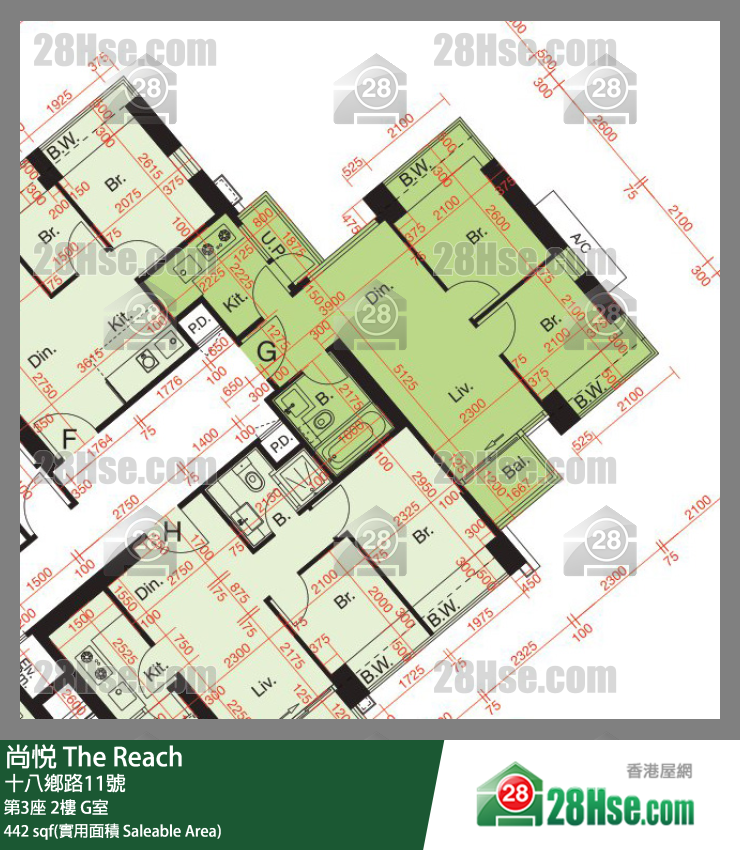 尚悦 单位平面图(由 28Hse 提供)