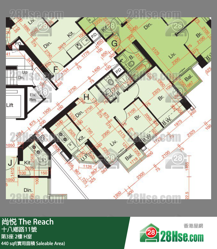 尚悅 第3座2樓 H室 平面圖