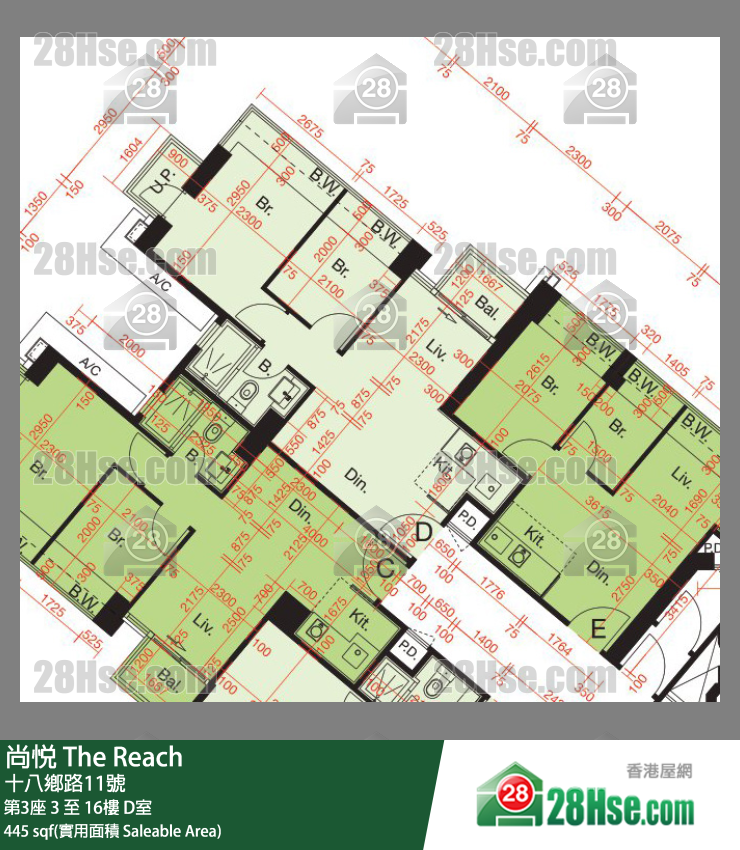 尚悅 第3座7樓 D室 平面圖