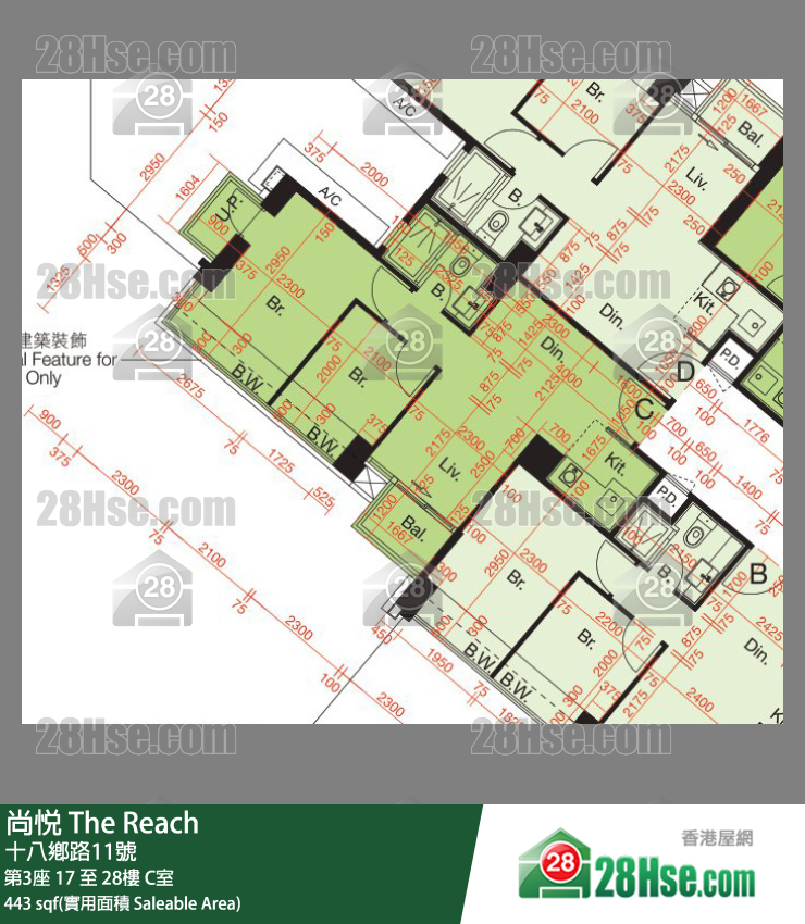 尚悅 第3座28樓 C室 平面圖