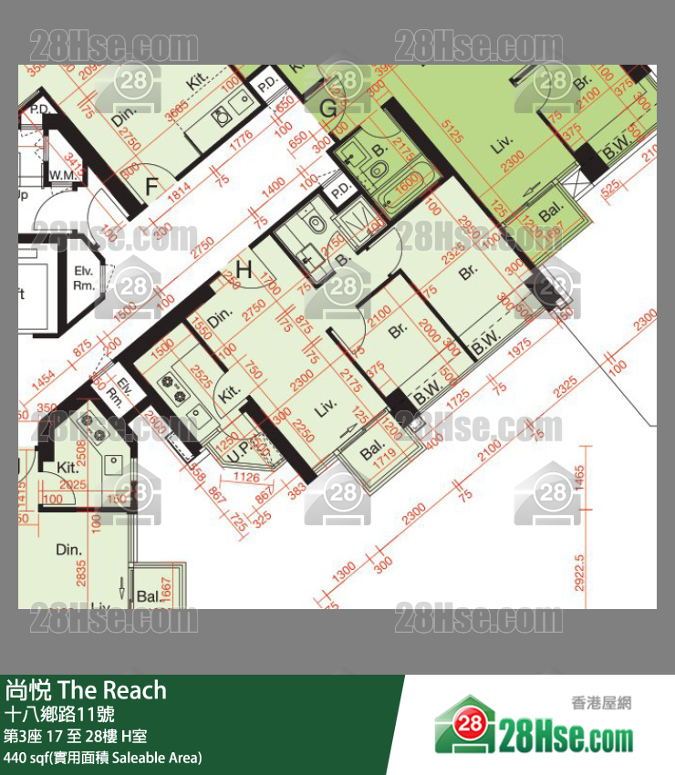 尚悅 第3座21樓 H室 平面圖
