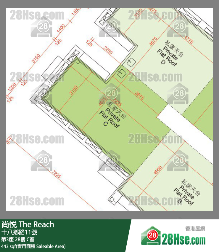 尚悅 第3座28樓 C室 平面圖
