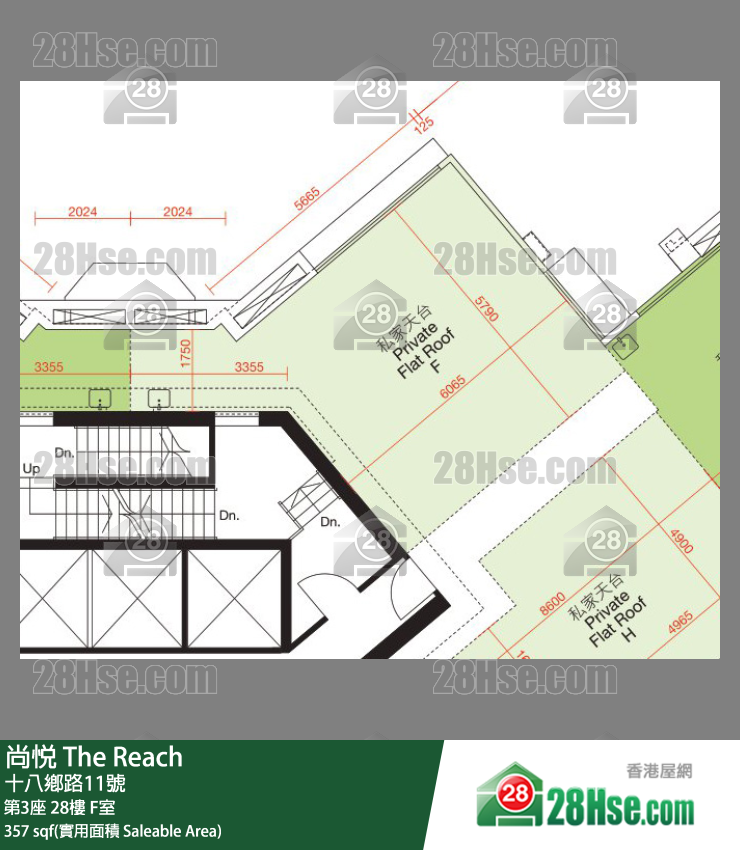 尚悅 第3座 28樓 F室 平面圖
