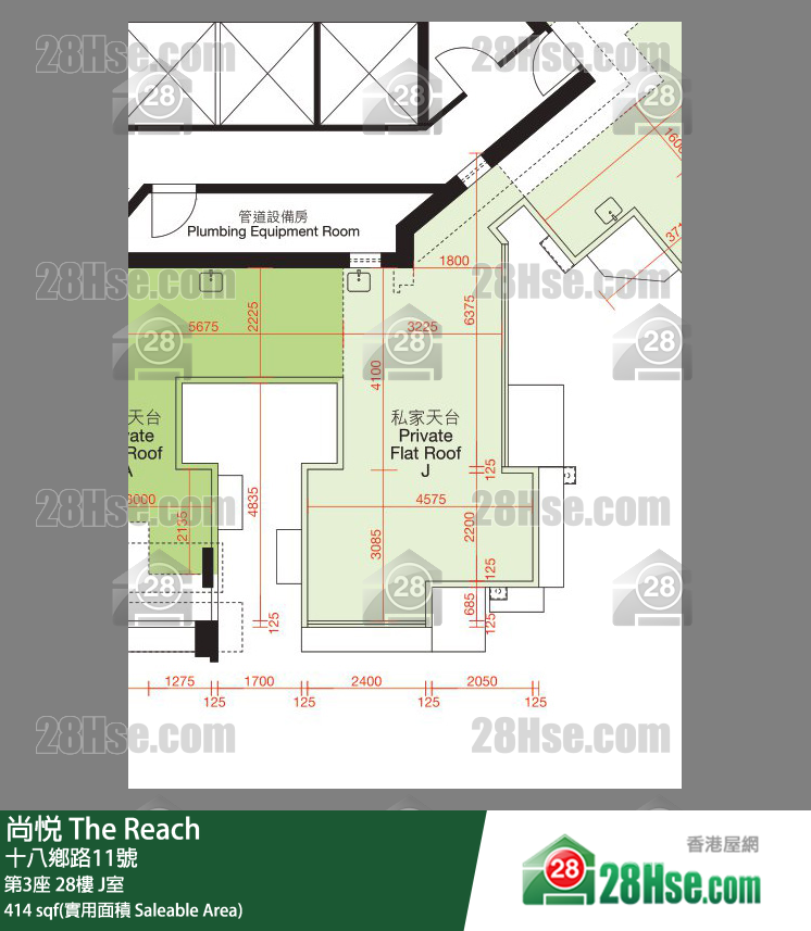 尚悅 第3座28樓 J室 平面圖