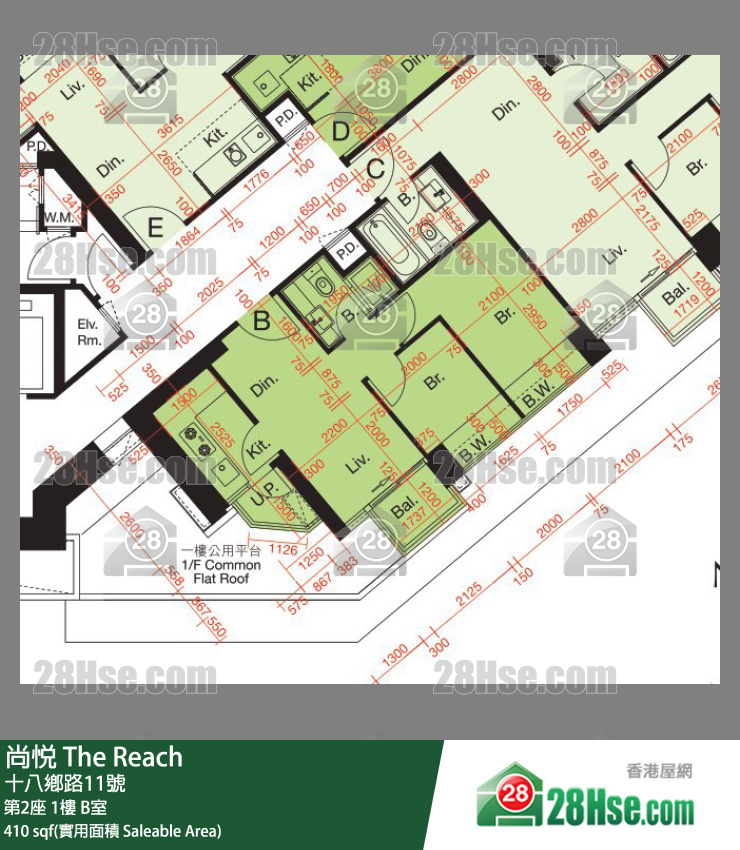 尚悦 单位平面图(由 28Hse 提供)